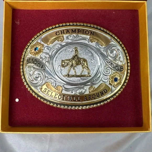 Gist Silversmiths NJQHA Champion Select All Around Belt Buckle 2008 NIB - Picture 12 of 12